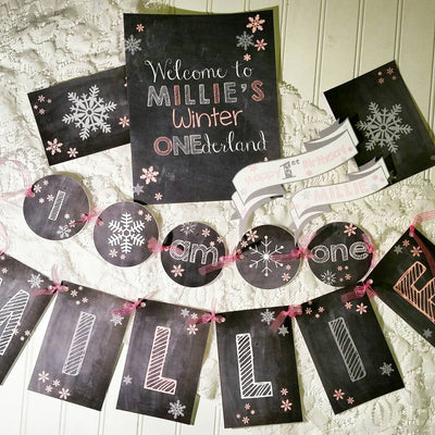 Winter ONEderland Birthday Invite