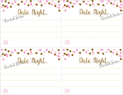 Date Night Printables, Bridal Shower Date Night Ideas, Date Night Jar, Date Night Ideas, Date Night Bridal Shower, Newlywed Date Night Idea