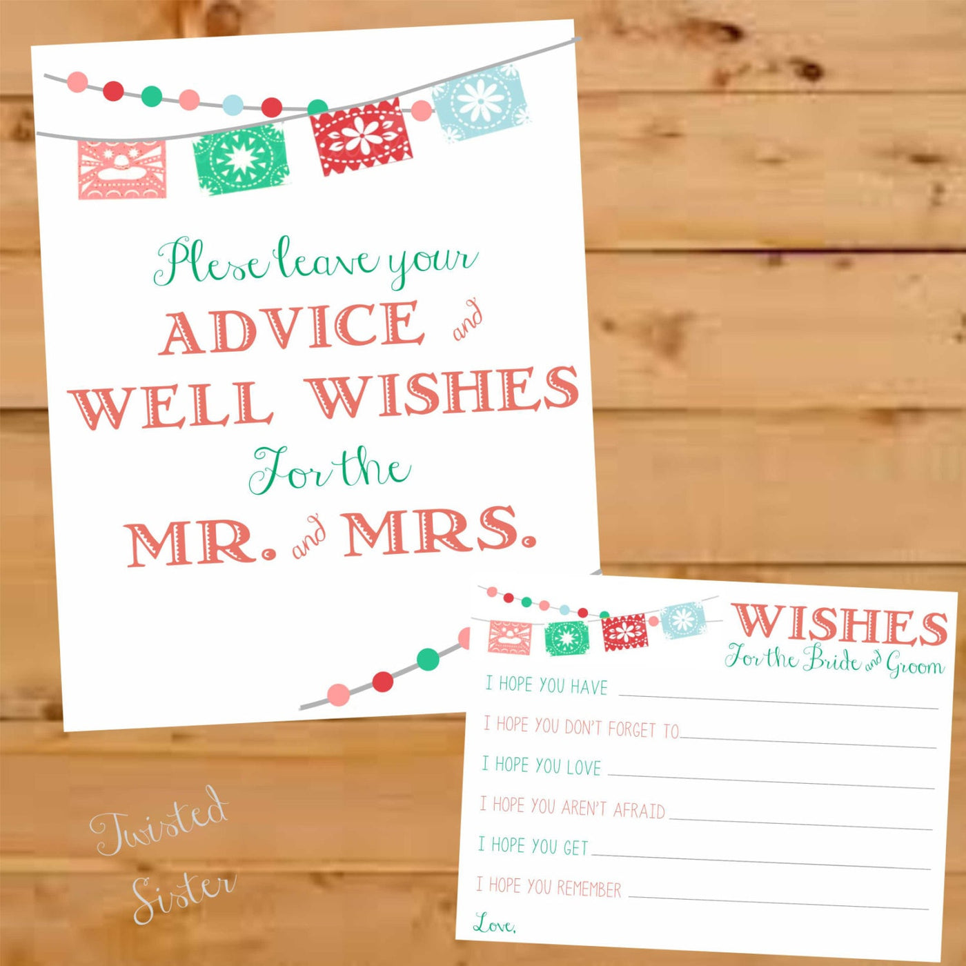 Mexican Bridal Shower Decor, Fiesta Bridal Shower Decor, Advice for the Bride and Groom, Wedding Advice Cards, Advice for the Bride to Be