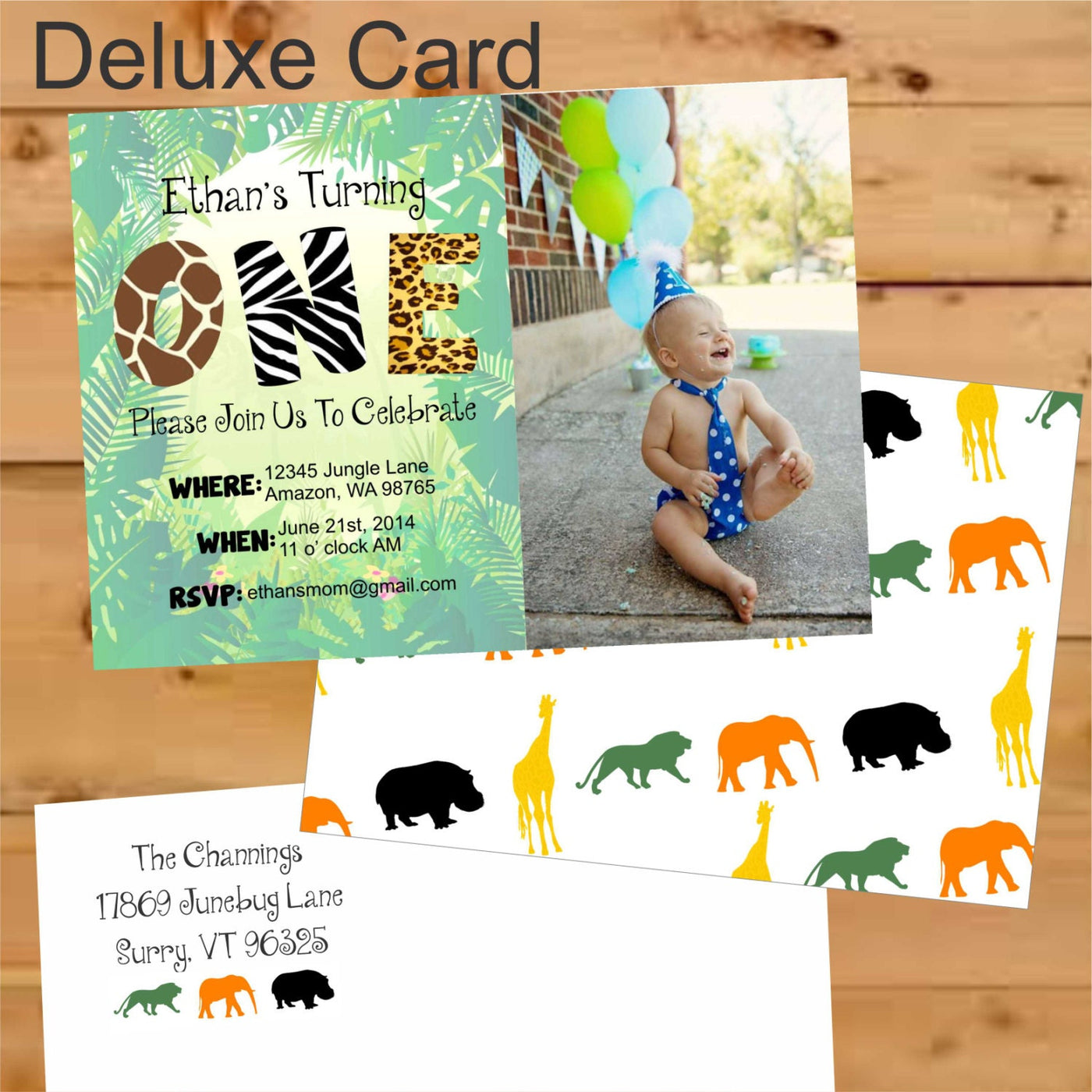 Jungle Themed Birthday Invite